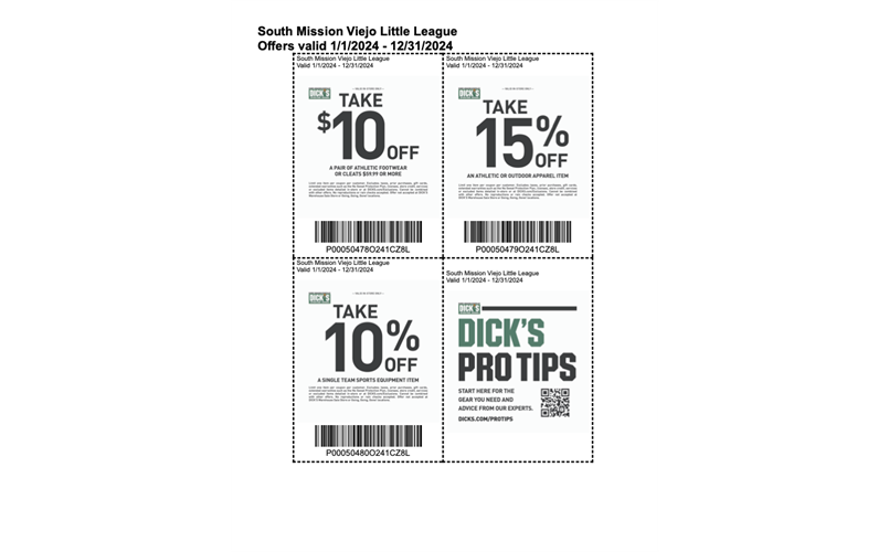 Dick's Yearlong Coupon